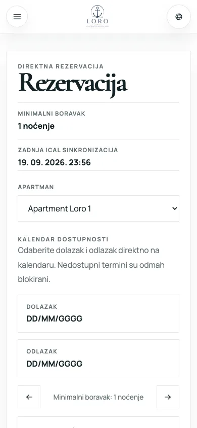 Loro Apartments · Dostupnost na jednom mjestu